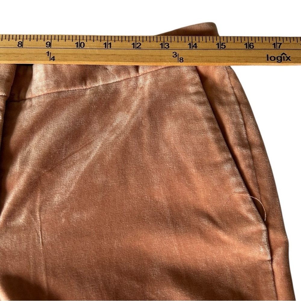 Theory Women’s Peach Caroleena Stretch Flared Crushed Velvet Pants Sz 4 - Picture 3 of 7